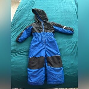 Swiss Tech Black and Blue Hooded Snowsuit for Kids